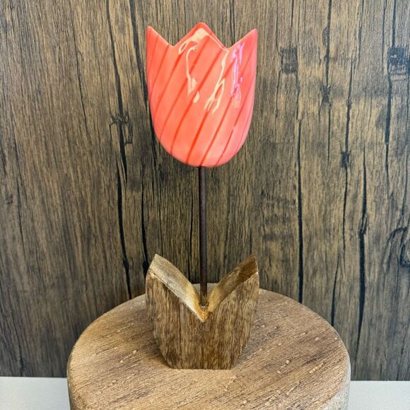 Home Decor Mango Wood TULIP Sitter NEW FAST SHIP - Picture 1 of 6